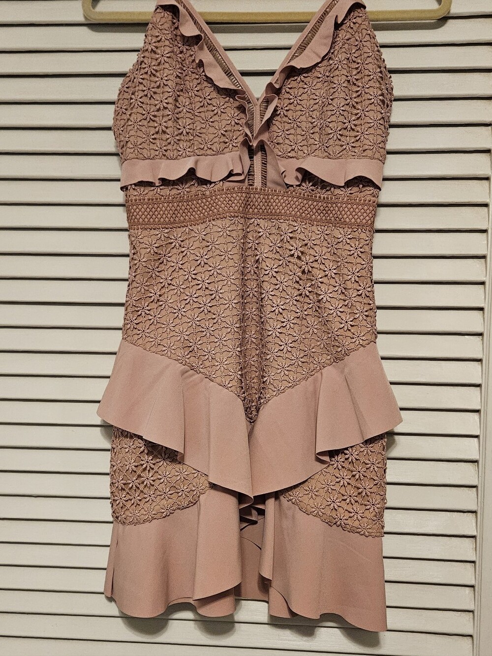 Bardot FAE blush Pink Ruffle-Detail Dress SIZE 4/XS